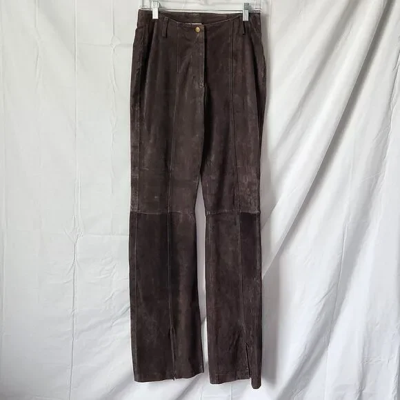 Wilsons Leather Vintage Womens 6 Tall Suede Leather Boot Pants Brown Motorcycle - Picture 2 of 7